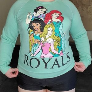 Teal Disney princess sweater XL